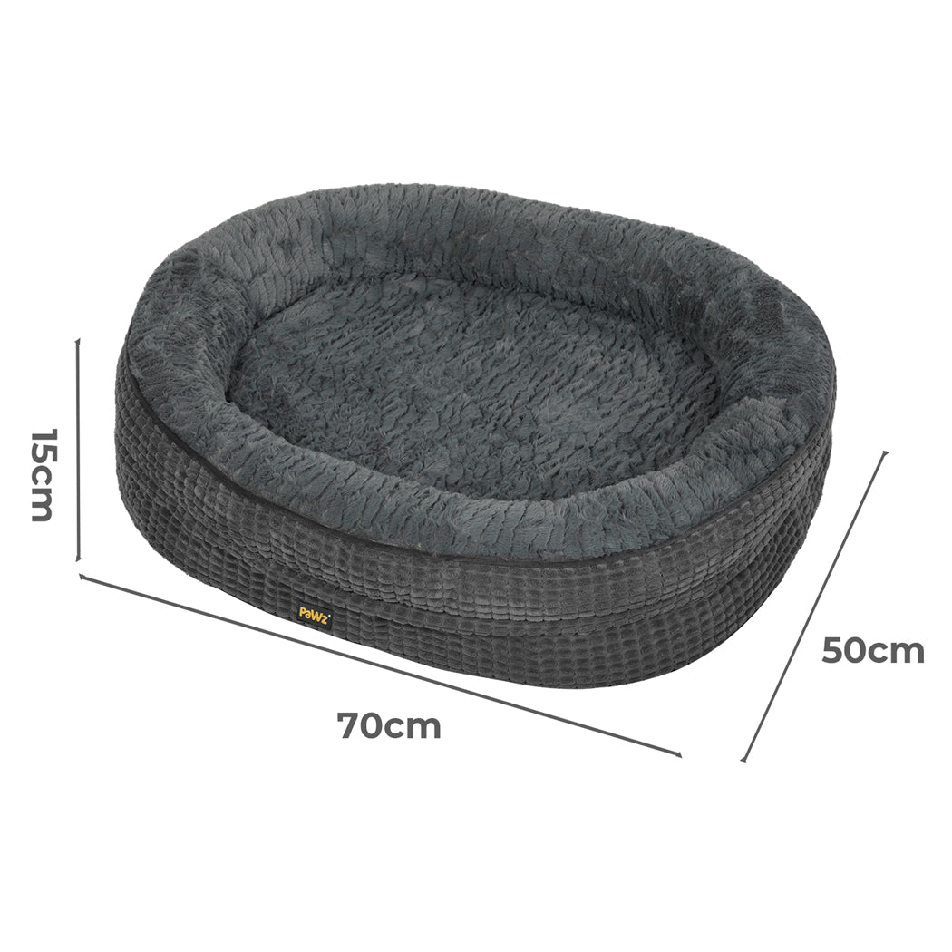 Pawz Orthopedic Plush Dog Bed Soft Washable Pet Bed Grey Cosy Cushion M Size-2011971116528177154