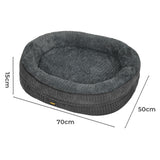 Pawz Orthopedic Plush Dog Bed Soft Washable Pet Bed Grey Cosy Cushion M Size - Front View