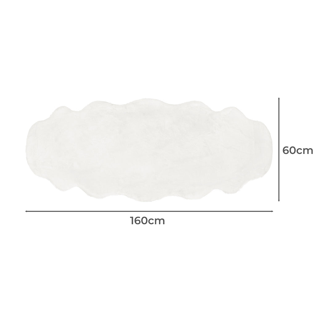 Marlow Floor Rug Area Rugs Cloud Fluffy 60X160cm White-2018816752720416770