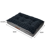 Dog Calming Bed Warm Soft Plush Comfy M Grey Medium - Front View