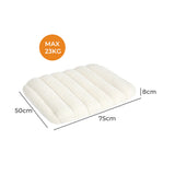 Pawz M Size Orthopedic Dog Bed with Sherpa Plush Removable Cover in White - Front View