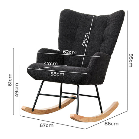 Levede Fleece Rocking Chair-2018816899860795394