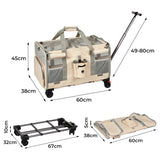 Pawz Pet Carrier 4 Wheel Portable Rolling Foldable - Front View