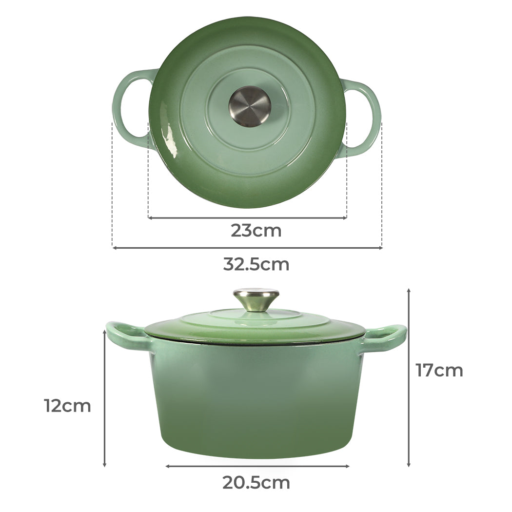 TOQUE 4L Enamel Dutch Oven Pot in Green Colour-2018816783506608130