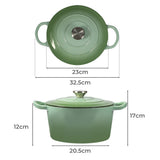 TOQUE 4L Enamel Dutch Oven Pot in Green Colour-2018816783506608130