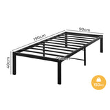 Levede Metal Bed Frame Heavy Duty Storage Space - Front View