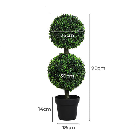 Lambu Artificial Double Ball Boxwood Trees-1954802441513996290