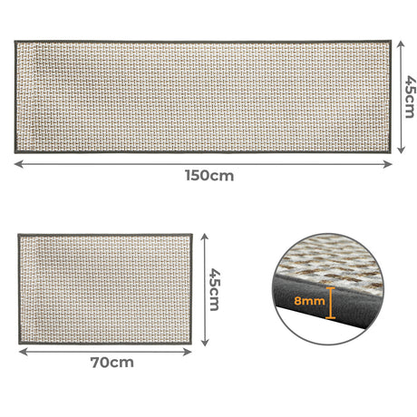 Marlow Kitchen Rug 2PCS Woven Non Slip Absorbent Grey-2018816694125989890