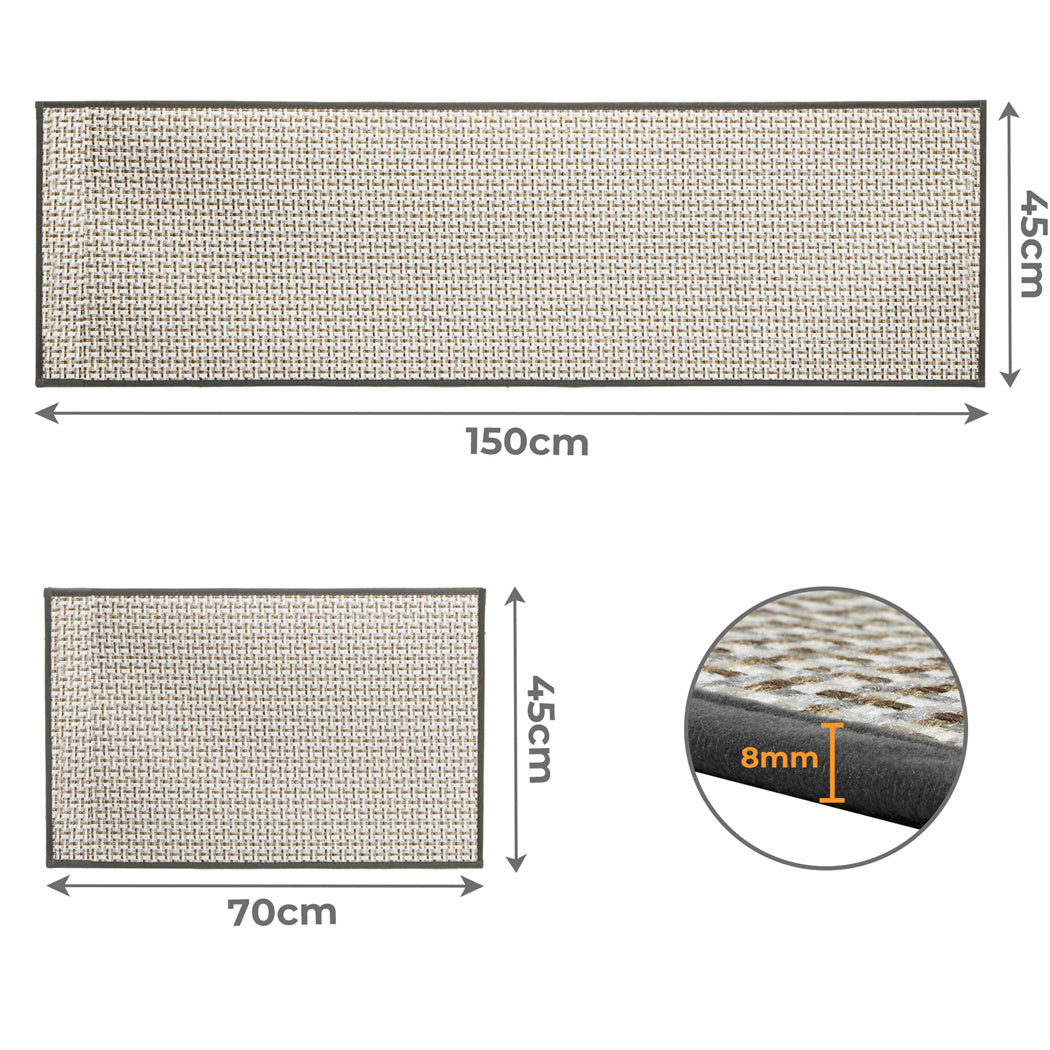 Marlow Kitchen Rug 2PCS Woven Non Slip Absorbent Grey-2018816694125989890