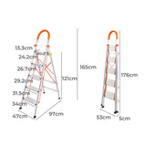 Traderight 5 Step Ladder Folding Aluminium - Front View