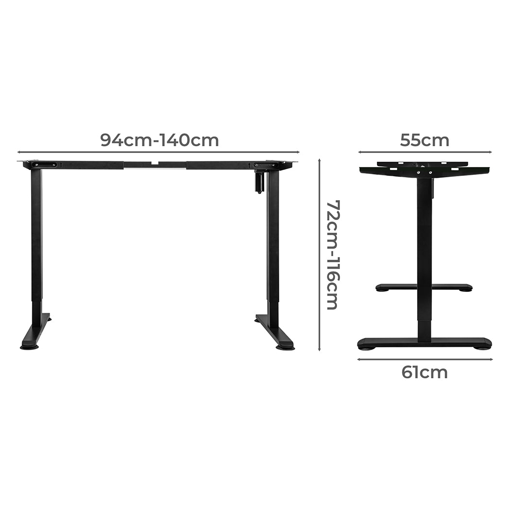 Levede Motorised Standing Desk Frame Black Single Motor-2018816913609723906