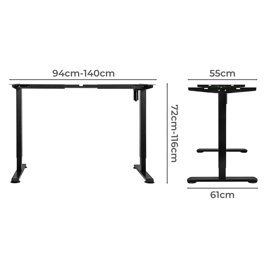Levede Motorised Standing Desk Frame Black Single Motor-2018816913609723906