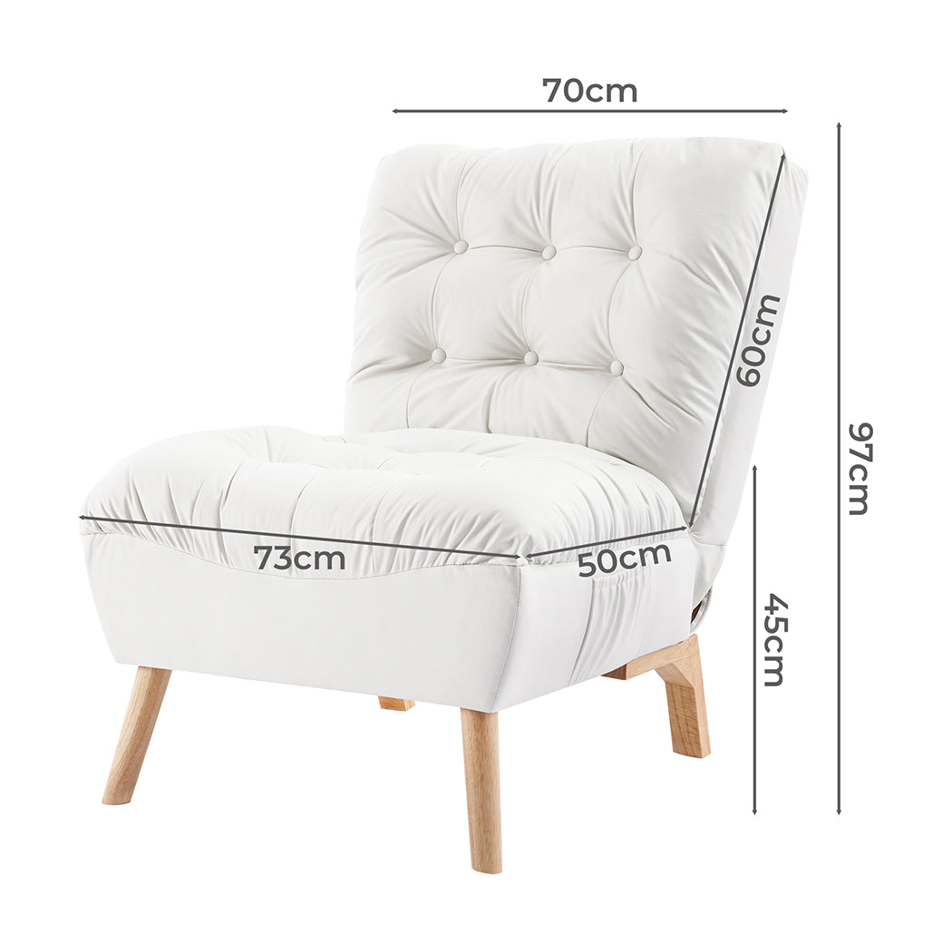 Levede Lounge Accent Chair Sofa Recliner Cream-2006733303171911682