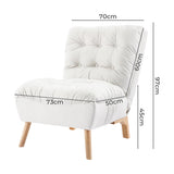 Levede Lounge Accent Chair Sofa Recliner Cream - Front View