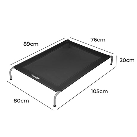 PaWz Elevated Trampoline Pet Bed Dog L Black Large-2006733003681828866