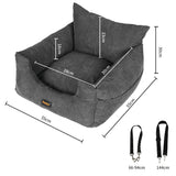 PaWz Pet Car Booster Seat Dog Protector M Grey Medium-2006732991241523202