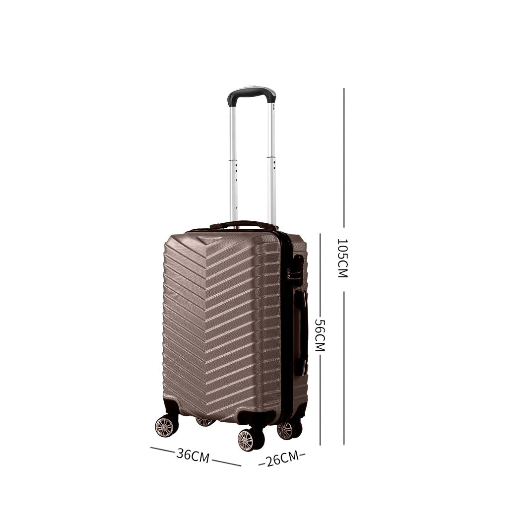 Slimbridge 20" Carry On Travel Luggage Coffee 20 inch-2006733061617750018