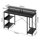 Levede Gaming Desk Computer Table Monitor Shelf 140cm - Front View