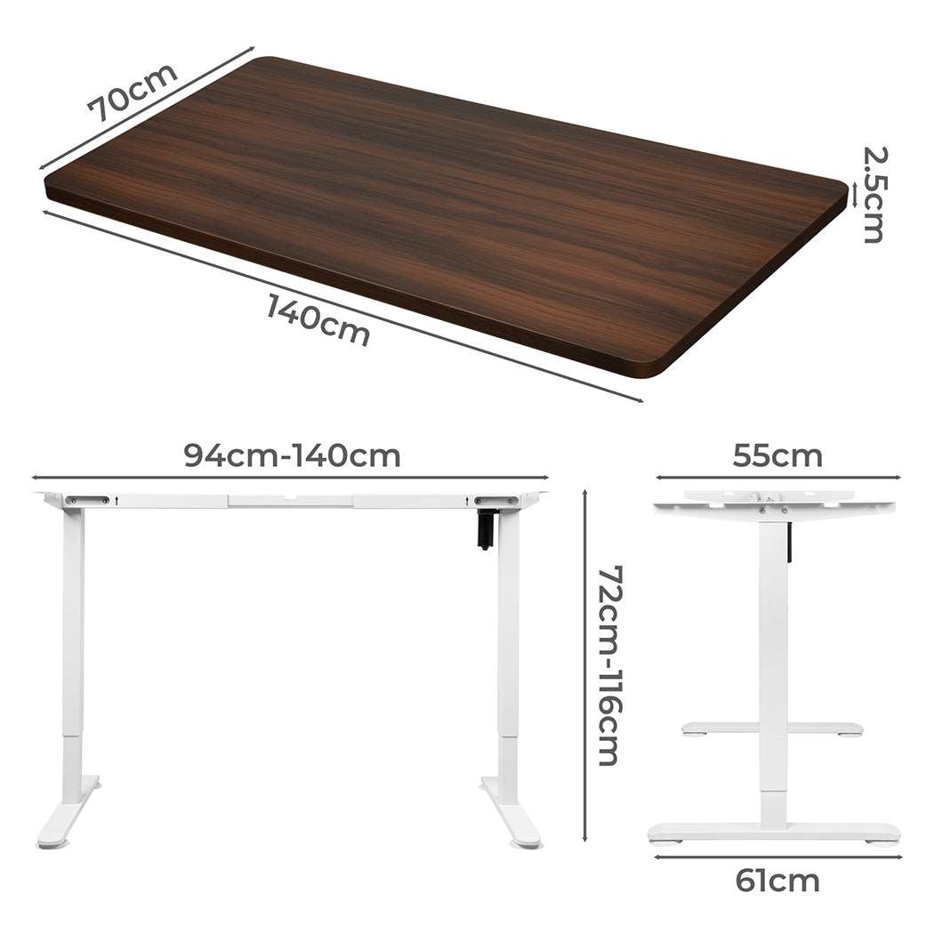 Levede Motorised Standing Desk Adjustable 140cm Walnut 1000x 1MM-2018816933339729922
