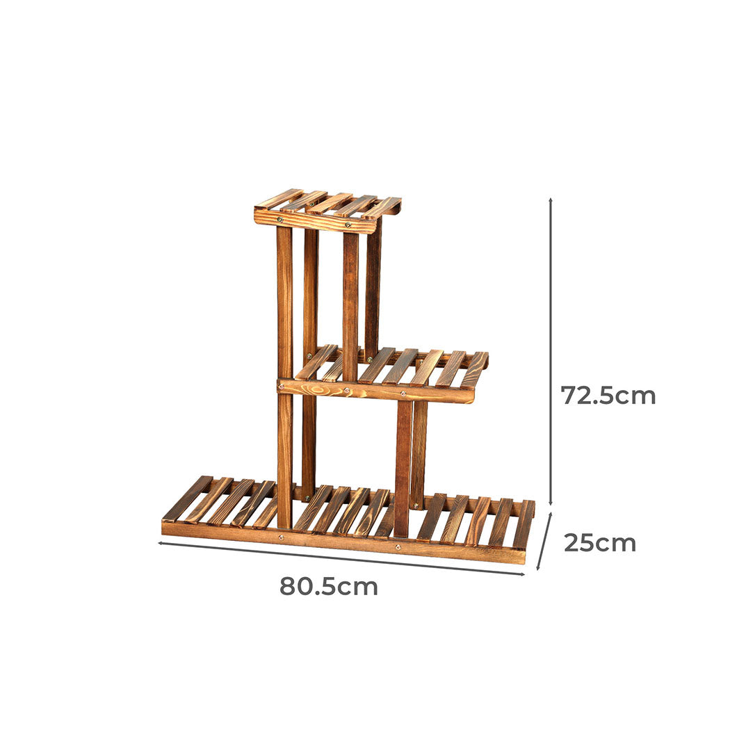 Levede 3-Tier Plant Stand Wood Wooden-2018816684160323586