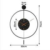 Yezi Wall Clock 50cm Large Round Modern Home Decoration - Front View