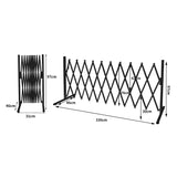 Garden Security Fence Gate Expandable Black - Front View