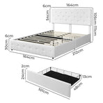 Levede Queen Bed Frame Tufted 4 Drawer-2006733226000912386