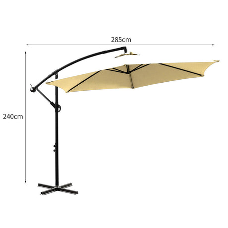 Mountview 3M Outdoor Umbrella Cantilever Beige Without Base-1954802870608072706