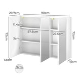 Levede Bathroom Mirror Cabinet 90CM - Front View