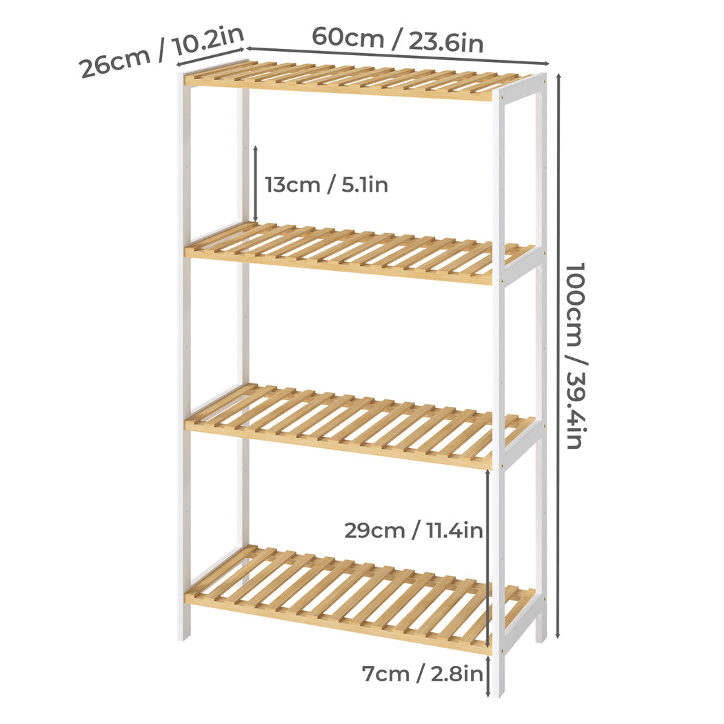 Levede Bamboo Storage Rack 4 Tier Shelf Shoe Organiser-2011971110614208514