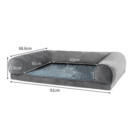 PaWz Pet Bed Sofa Dog Bedding Soft Warm L Grey Large-2006733134091128834