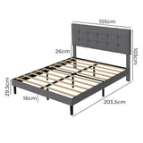Levede Bed Frame Upholstered Platform Mattress Base Queen - Front View