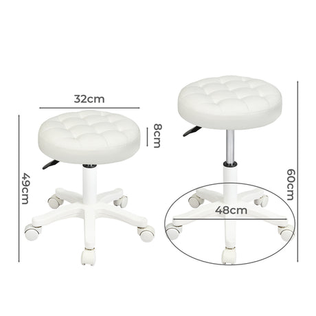 Levede 4x Rolling Bar Stool Swivel Salon SPA Chair Beige-2018816886007009282