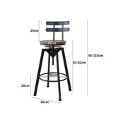 Levede 1x Bar Stool Industrial Adjustable - Front View