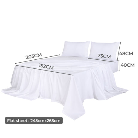 Dreamz 4pcs Queen Size 100% Bamboo Bed Sheet Set in White Colour-1954802920960692226