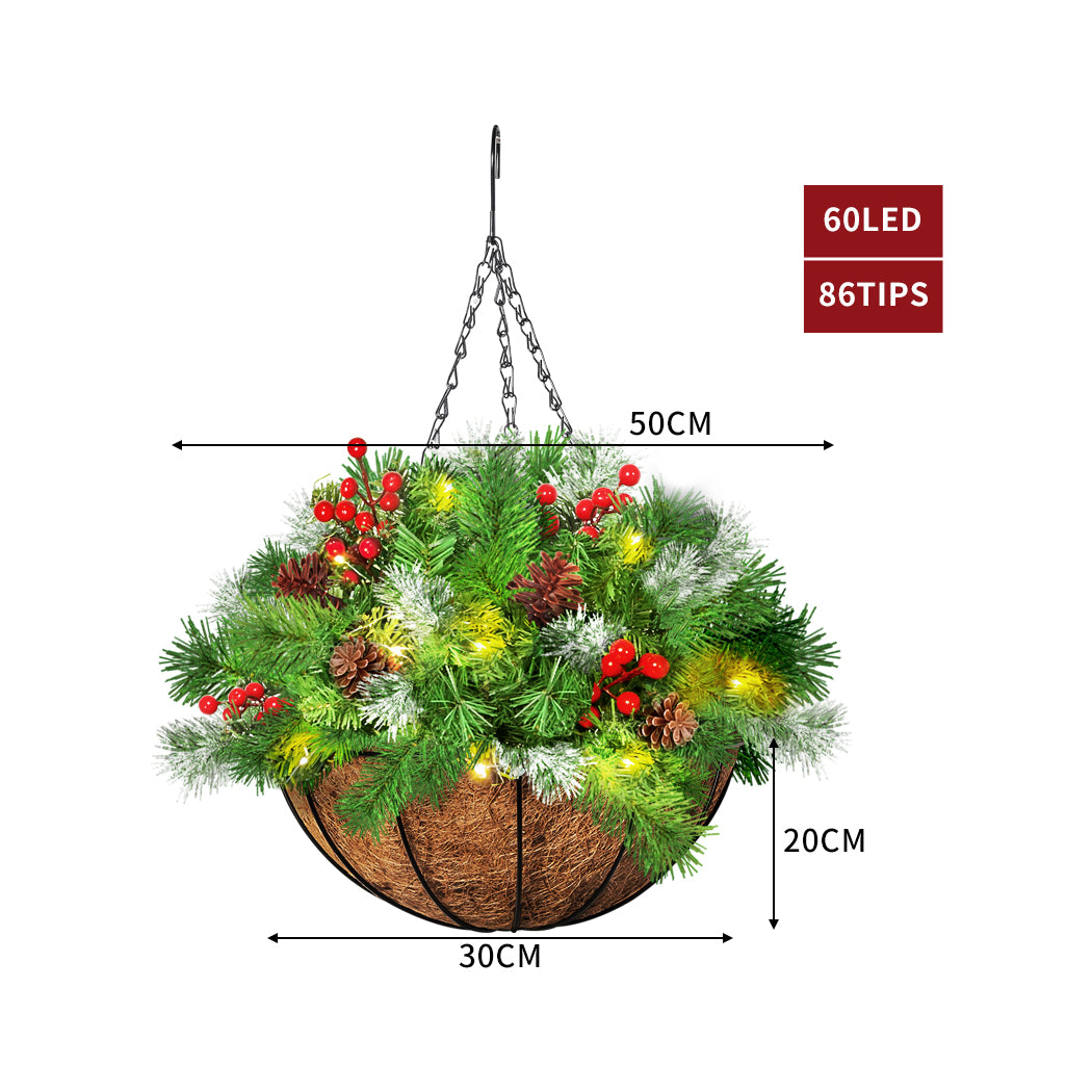 Santaco Christmas Hanging Basket Ornaments 30CM-2018816711976947714