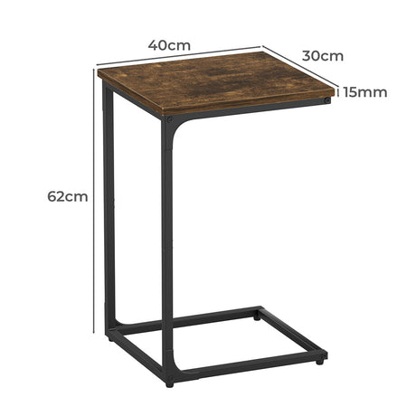Levede C-shaped End Table Side Sofa Coffee Wood Overbed Laptop Table Industrial-2018816742867996674