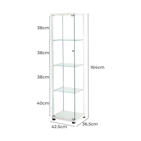 Stacked Display Cabinet Tempered Glass White-2006733283139915778