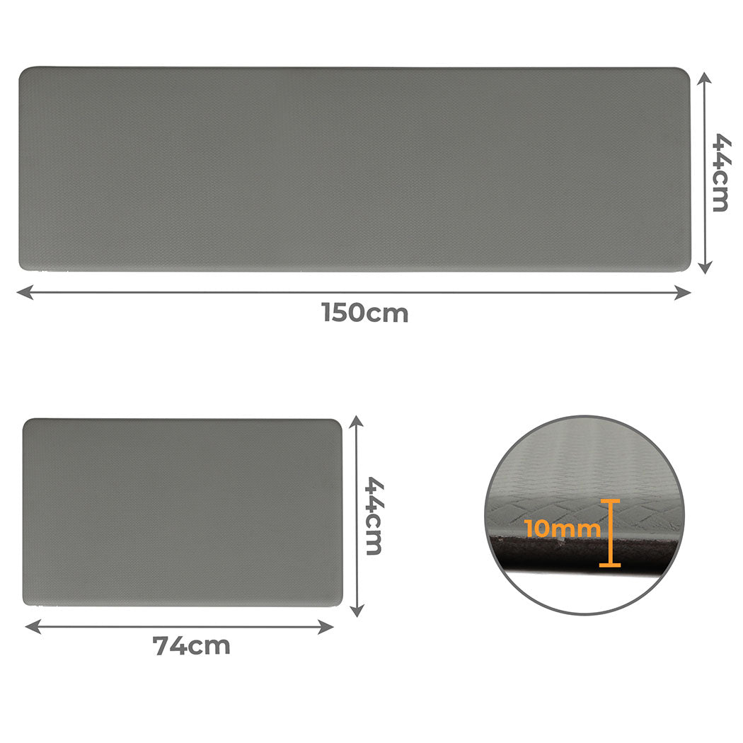 Marlow Kitchen Rug 2PCS Non Slip Anti Fatigue Mat Grey-2006732689541042178