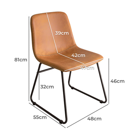 Levede 2x Dining Chairs Kitchen Table Brown-2018816887588261890