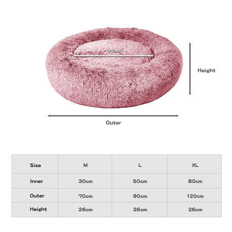PaWz Pet Bed Memory Foam Dog Donut Pink Medium-2018816792675356674