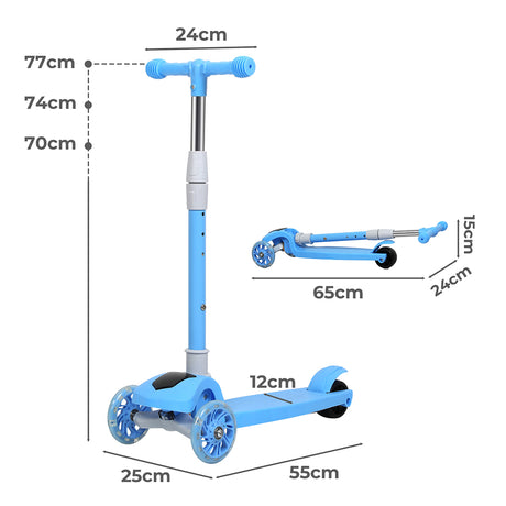 Bopeep Foldable Kids Scooter LED Music Blue-1954802362413617154