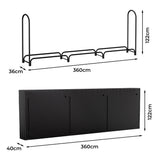 Moyasu Outdoor Firewood Rack Storage with Cover - Front View