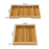 Toque Bamboo Expandable Kitchen Drawer Organizer Storage - Front View