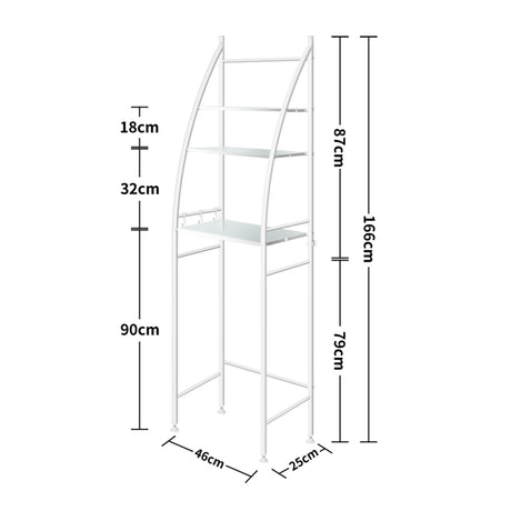 Dutxa 3 Tier Over Toilet Storage Shelf White-2006733188558360578