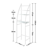 Dutxa 3 Tier Over Toilet Storage Shelf White - Front View