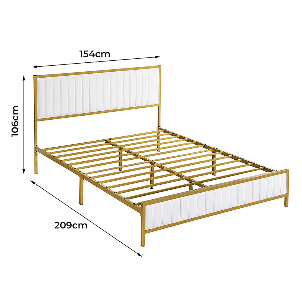 Levede Metal Bed Frame Under Bed Storage Queen Beige-2006732902183866370