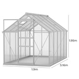 Lambu Greenhouse Aluminium Walk In Green - Front View