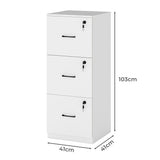 Levede File Cabinet 3 Drawers Filing Storage Cabinet - Front View