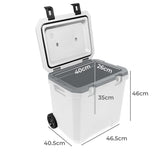 Mountview Cooler Ice Box 27L/43L Portable Chest Trolly For Camping BBQ Picnic - Front View